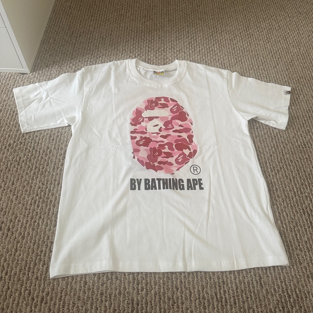 BAPE White and Pink T-Shirt